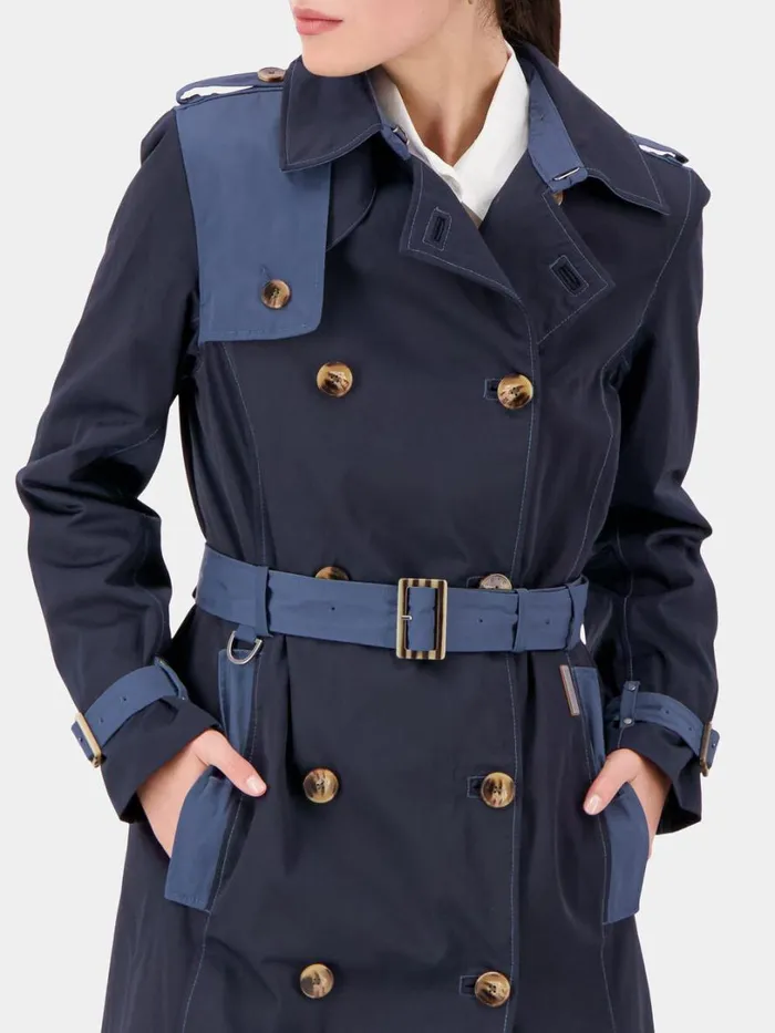 Alvina Coat Long Dark Night Blue Women Didriksons Trenchcoats Alvina Coat Long Dark Night Blue Women Didriksons Trenchcoats