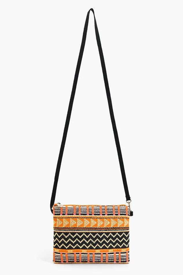 America and Beyond Crossbody Bags Women Mexican Striped Spring Top Zip Clutch
