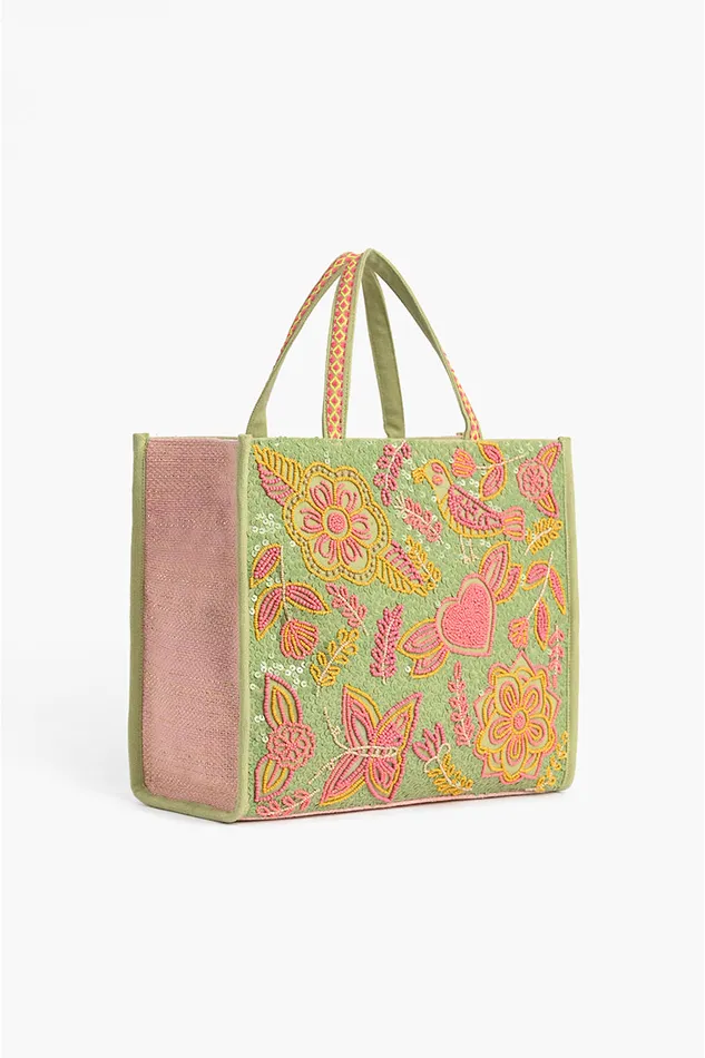 America and Beyond Forest bloom Embellished Bag Women Beach Bags