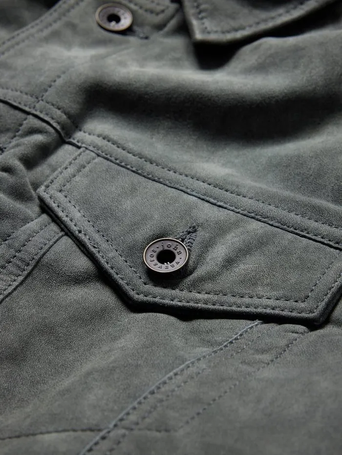 ANDREW TRUCKER JACKET Grey Stone Men John Varvatos Coats And Jackets