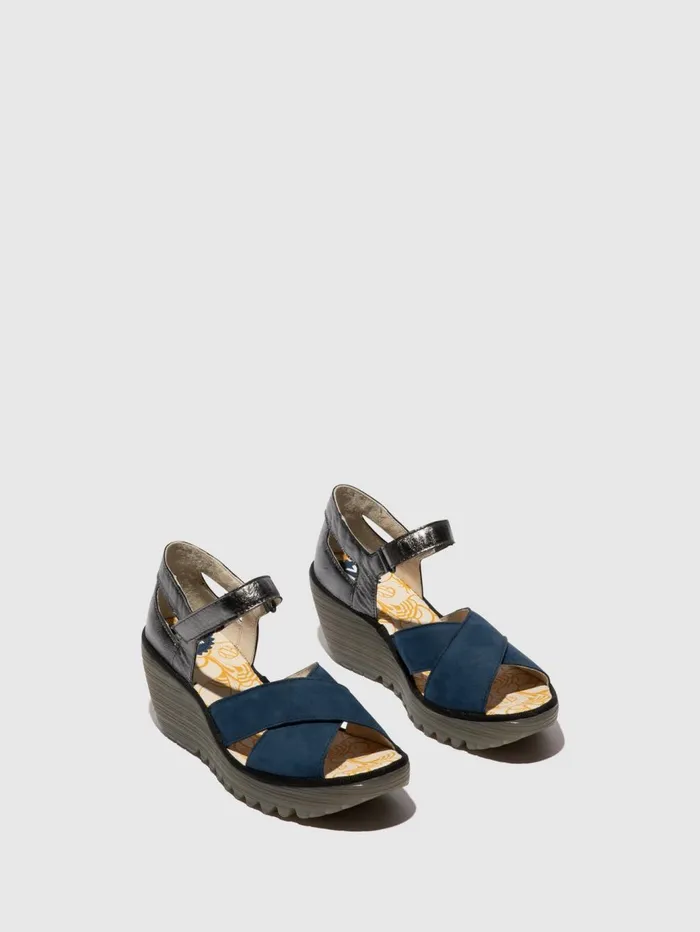 Ankle Strap Sandals YENT365FLY BLUEGRAPHITE Women Fly London Sandals