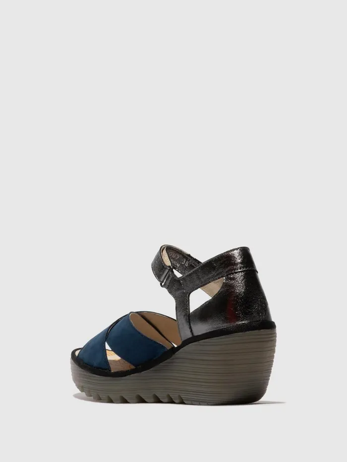 Ankle Strap Sandals YENT365FLY BLUEGRAPHITE Women Fly London Sandals
