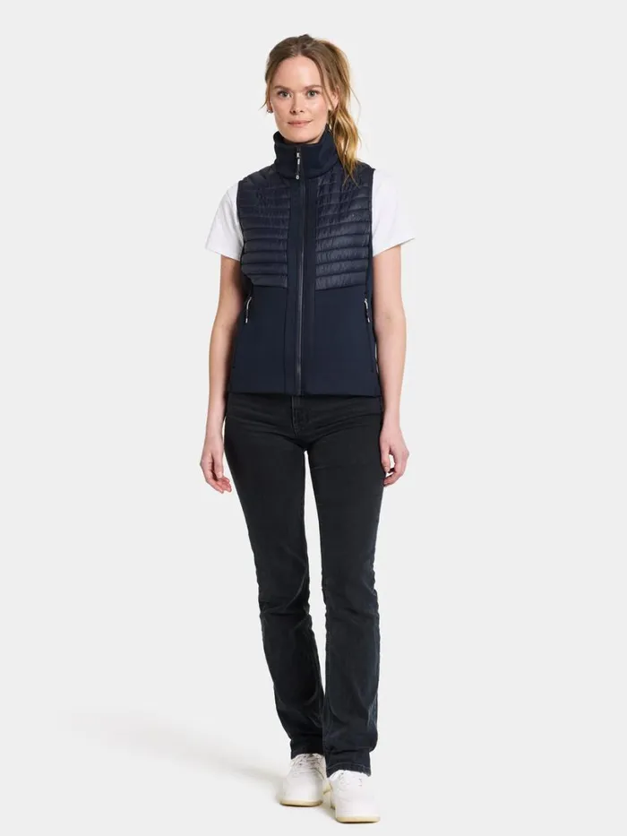 Annema Vest Dark Night Blue Women Didriksons Vests Annema Vest Dark Night Blue Women Didriksons Vests