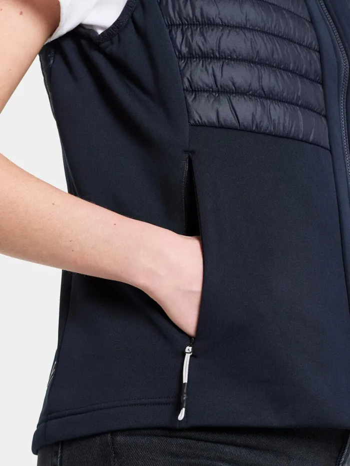 Annema Vest Dark Night Blue Women Didriksons Vests Annema Vest Dark Night Blue Women Didriksons Vests