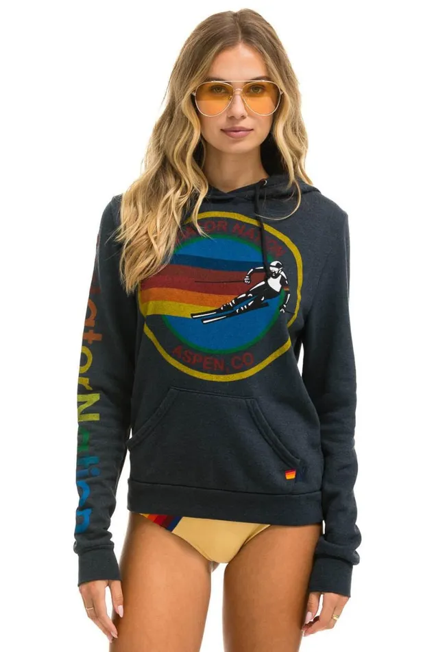 Aspen Pullover Hoodie 8211 Charcoal WomenMen Aviator Nation Hoodies