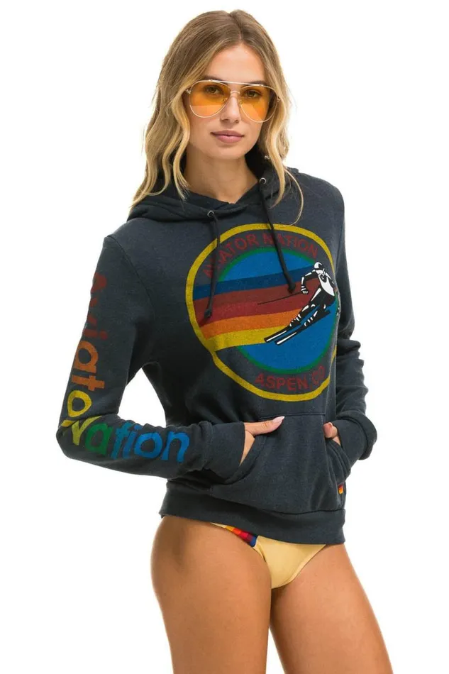 Aspen Pullover Hoodie 8211 Charcoal WomenMen Aviator Nation Hoodies