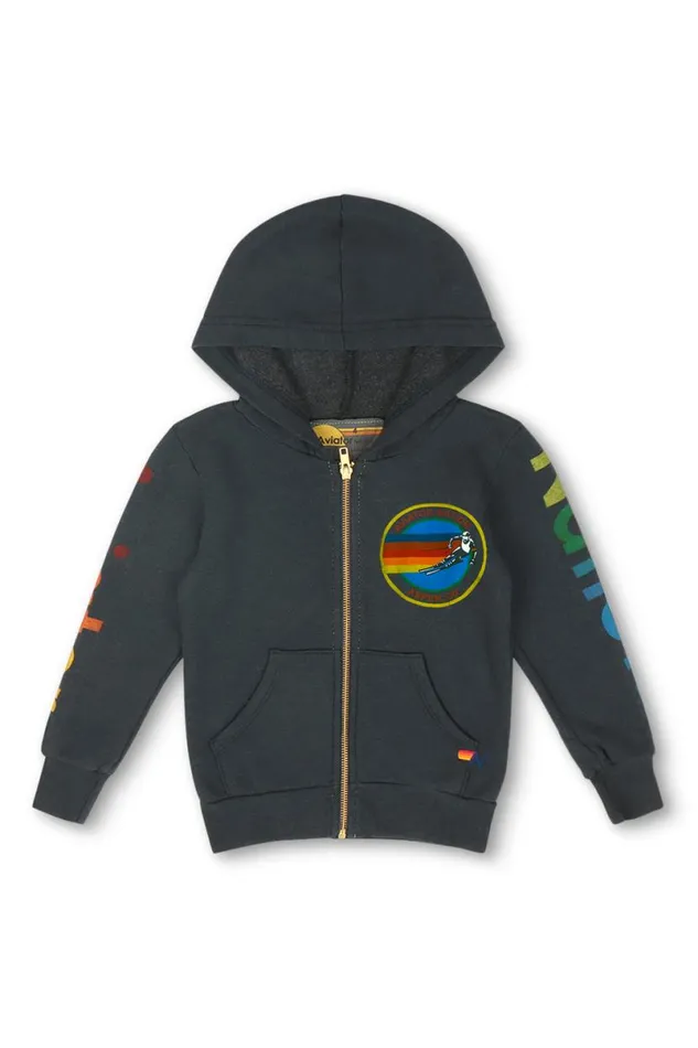 Aspen Zip Hoodie 8211 Charcoal Kids Aviator Nation Hoodies