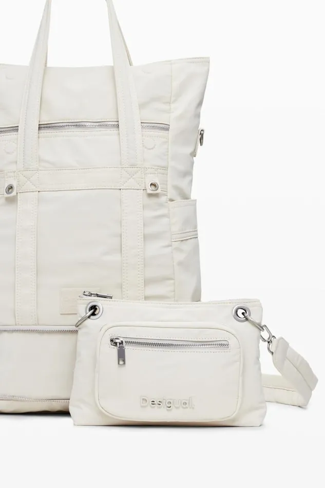 Backpacks Women Desigual Multiposition Nylon Backpack White