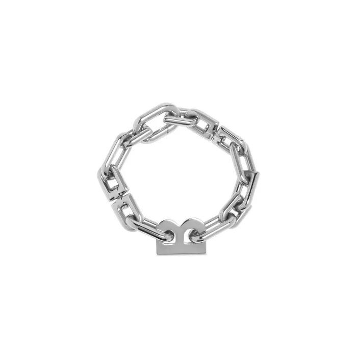 Balenciaga Jewelry WomenMen B Chain Thin Bracelet In Silver Silver