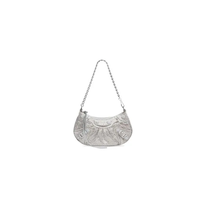 Balenciaga Mini Bags Women Women039s Le Cagole Mini Bag With Chain And Rhinestones In Grey Grey Balenciaga Mini Bags Women Women039s Le Cagole Mini Bag With Chain And Rhinestones In Grey Grey