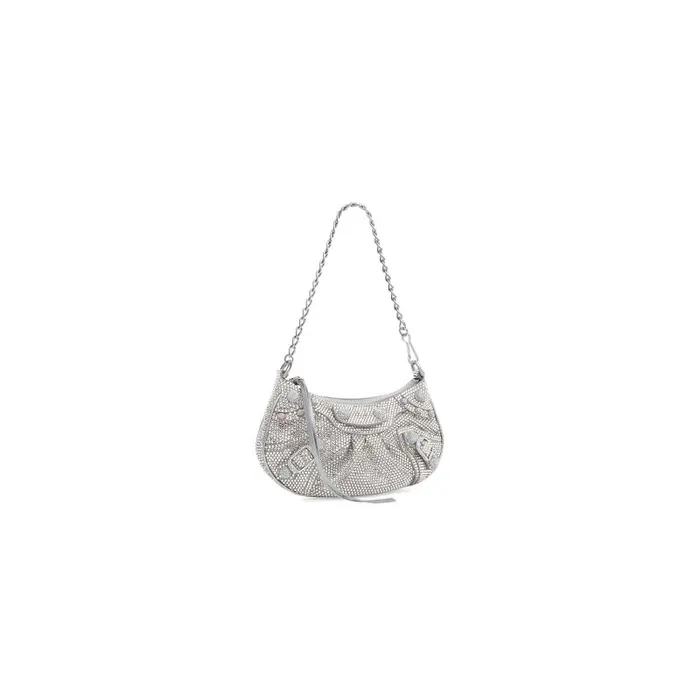 Balenciaga Mini Bags Women Women039s Le Cagole Mini Bag With Chain And Rhinestones In Grey Grey Balenciaga Mini Bags Women Women039s Le Cagole Mini Bag With Chain And Rhinestones In Grey Grey