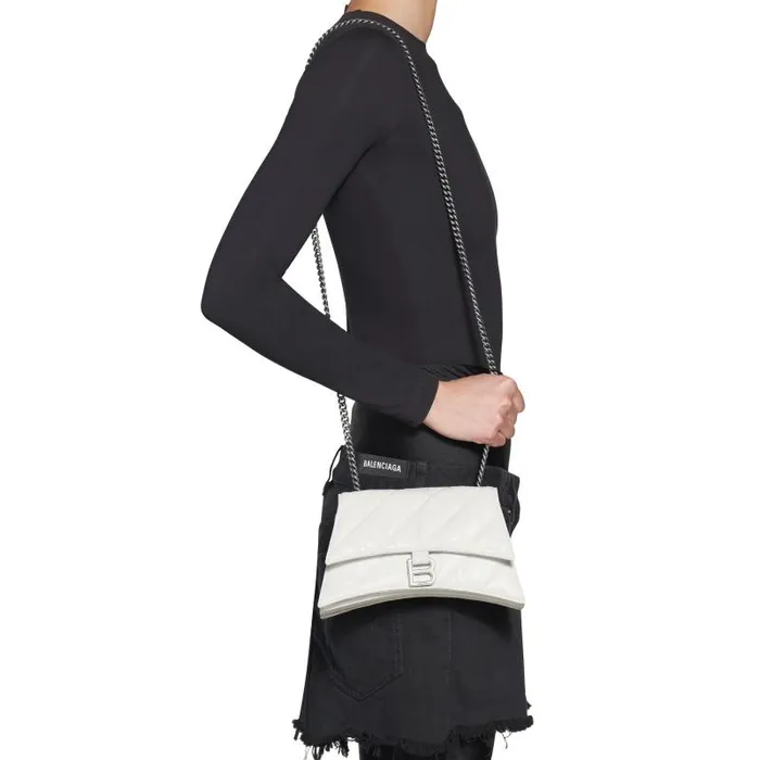 Balenciaga Shoulder Bags Women Women039s Crush Xs Chain Bag Quilted In Optic White Optic White Balenciaga Shoulder Bags Women Women039s Crush Xs Chain Bag Quilted In Optic White Optic White