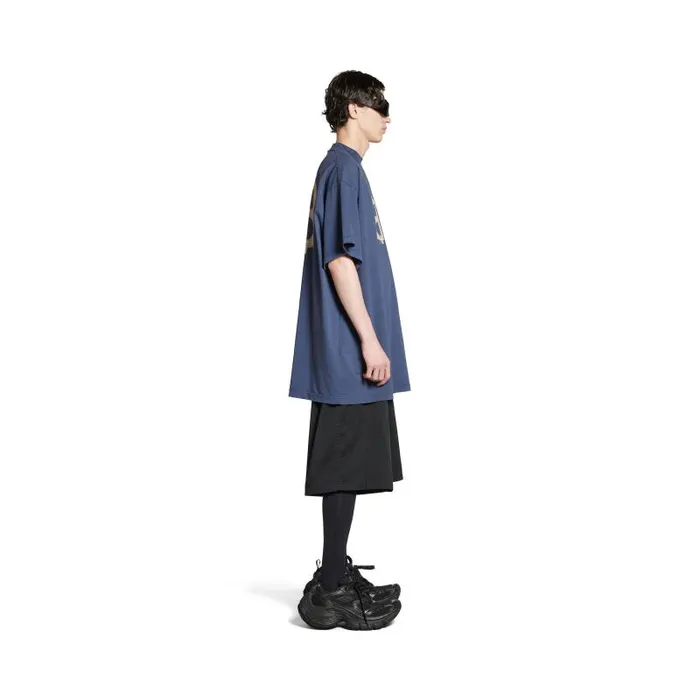 Balenciaga Tshirts Men Men039s Crypto Tshirt Oversized In Blue Blue Balenciaga Tshirts Men Men039s Crypto Tshirt Oversized In Blue Blue