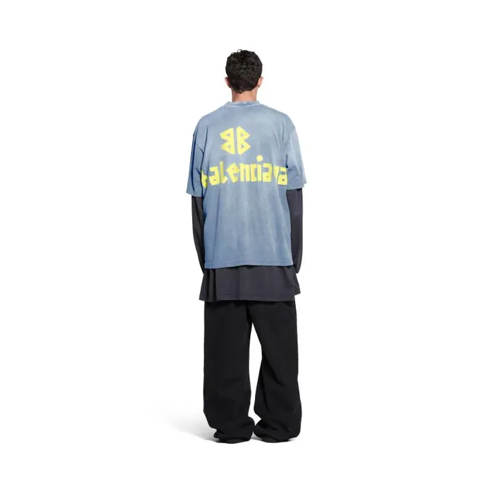 Balenciaga Tshirts Men Men039s Tape Type Tshirt Medium Fit In Faded Blue Faded Blue Balenciaga Tshirts Men Men039s Tape Type Tshirt Medium Fit In Faded Blue Faded Blue