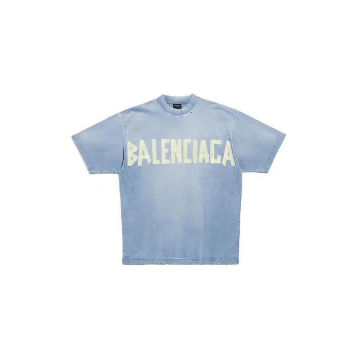 Balenciaga Tshirts Men Men039s Tape Type Tshirt Medium Fit In Faded Blue Faded Blue Balenciaga Tshirts Men Men039s Tape Type Tshirt Medium Fit In Faded Blue Faded Blue
