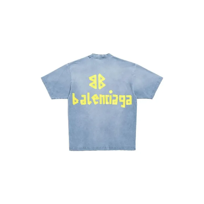 Balenciaga Tshirts Men Men039s Tape Type Tshirt Medium Fit In Faded Blue Faded Blue Balenciaga Tshirts Men Men039s Tape Type Tshirt Medium Fit In Faded Blue Faded Blue
