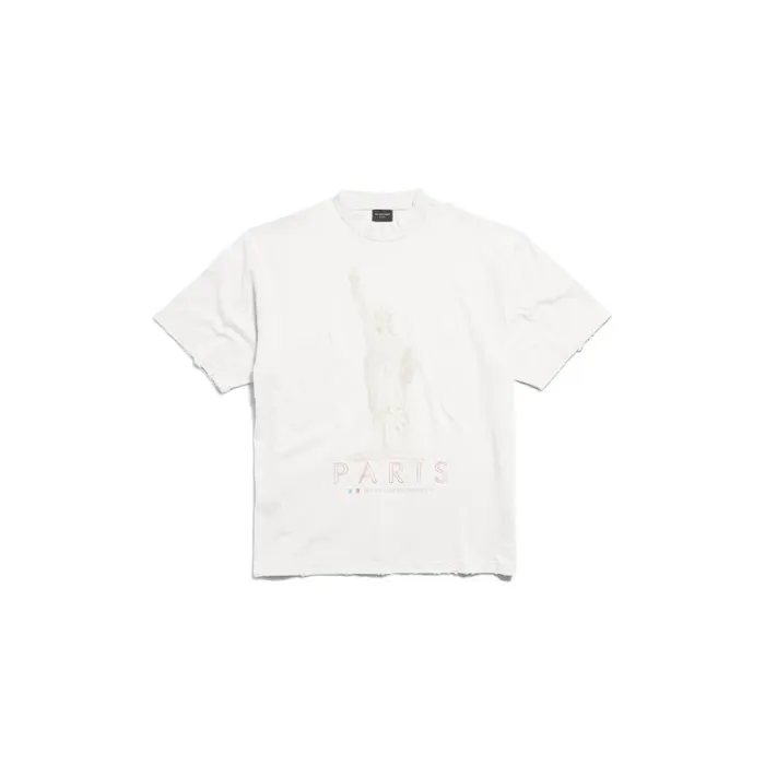 Balenciaga Tshirts WomenMen Paris Liberty Tshirt Medium Fit In Off White Off White Balenciaga Tshirts WomenMen Paris Liberty Tshirt Medium Fit In Off White Off White