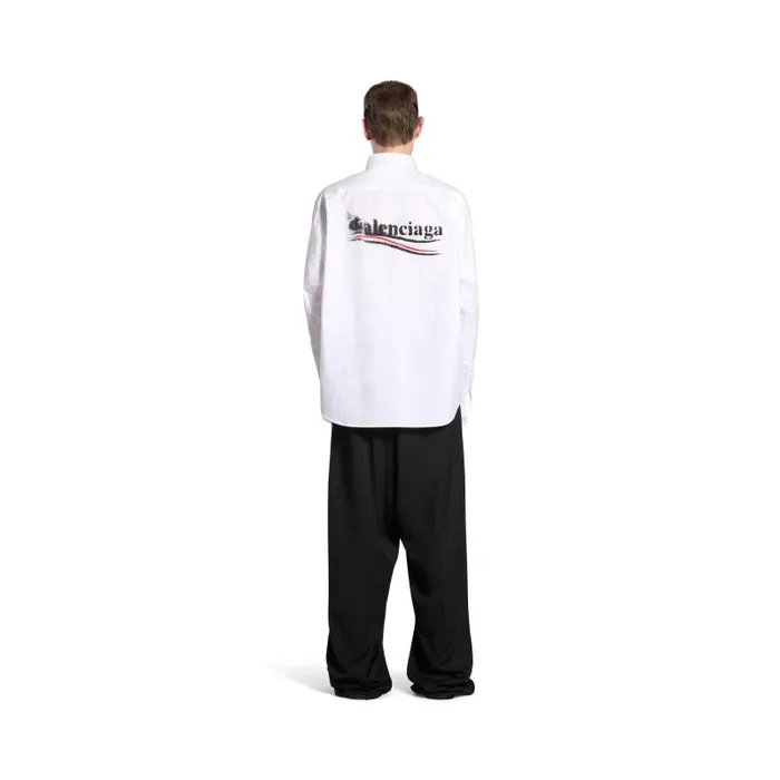 Balenciaga Tops and Shirts Men Men039s Political Stencil Shirt Large Fit In White White Balenciaga Tops and Shirts Men Men039s Political Stencil Shirt Large Fit In White White