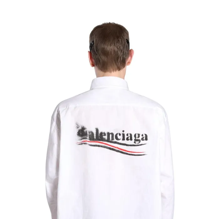 Balenciaga Tops and Shirts Men Men039s Political Stencil Shirt Large Fit In White White Balenciaga Tops and Shirts Men Men039s Political Stencil Shirt Large Fit In White White