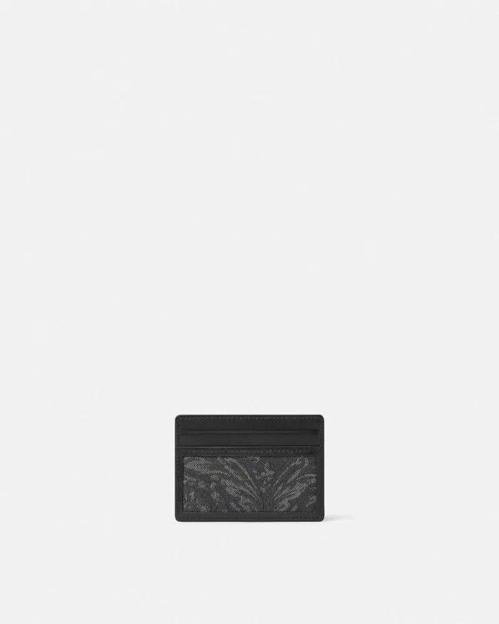 Barocco Jacquard Cardholder Blackprint Men Versace Wallets
