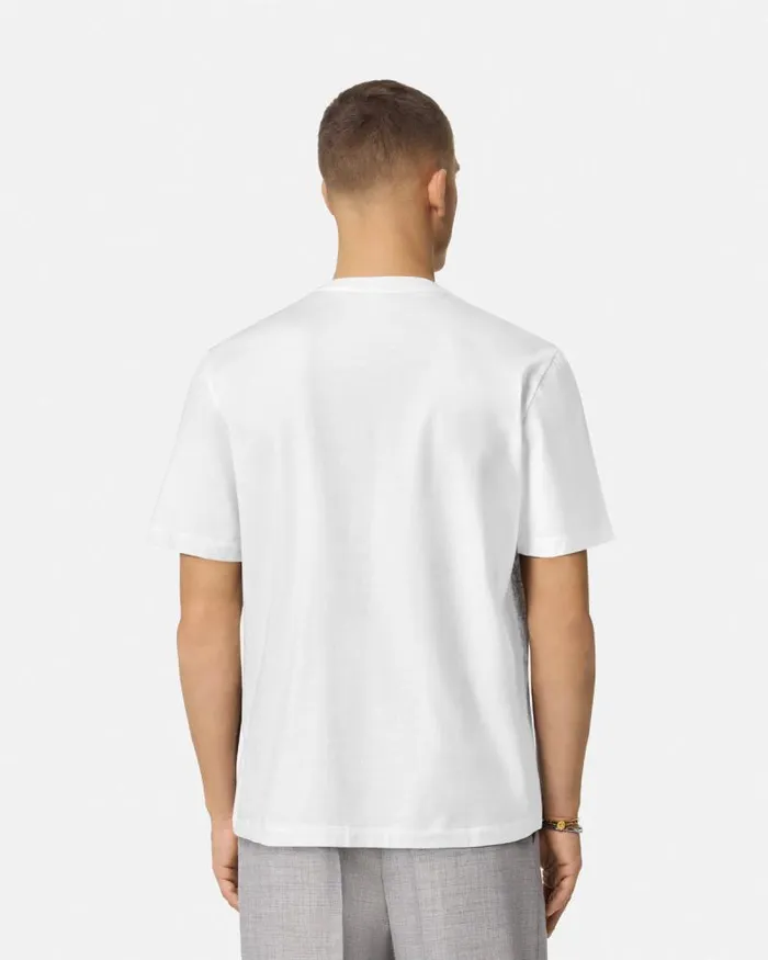 Barocco Sea Graphic TShirt Whiteprint Men Versace TShirts and Polos
