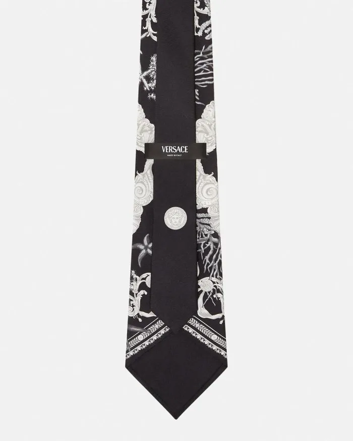 Barocco Sea Silk Tie Blackprint Men Versace Soft Accessories