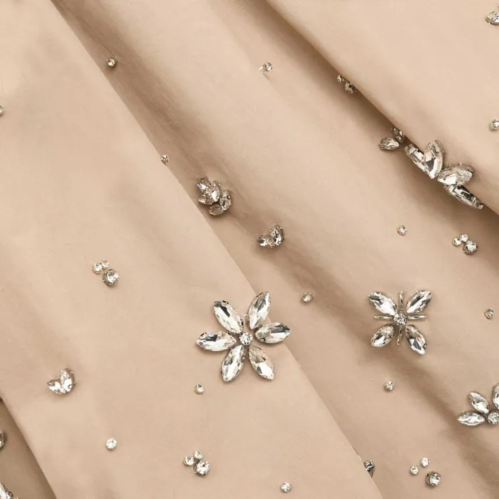 Beige Cotton Embellished Mini Skirt Women Self Portrait Bottoms Beige Cotton Embellished Mini Skirt Women Self Portrait Bottoms