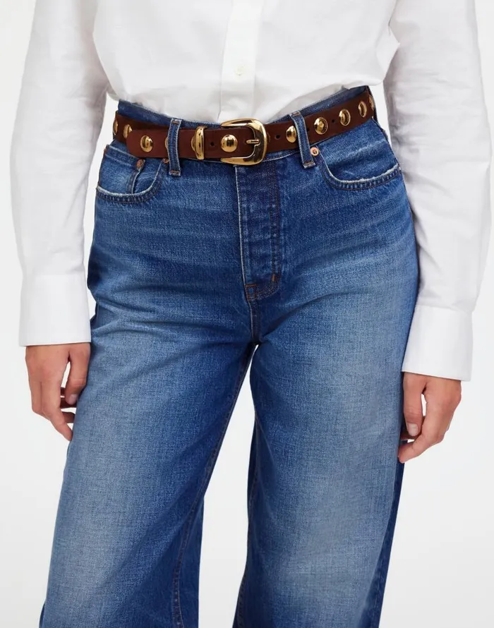 Belts Women Madewell Studded Western Belt Soft Mahogany