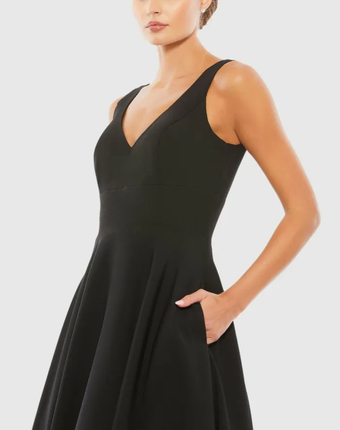 Best Sellers Black Classic Sleeveless ALine Gown with Pockets Black Mac Duggal Women