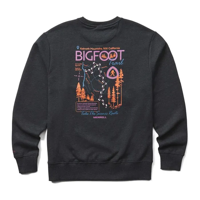Bigfoot Fleece Crewneck Black Heather Men Merrell Tops Bigfoot Fleece Crewneck Black Heather Men Merrell Tops