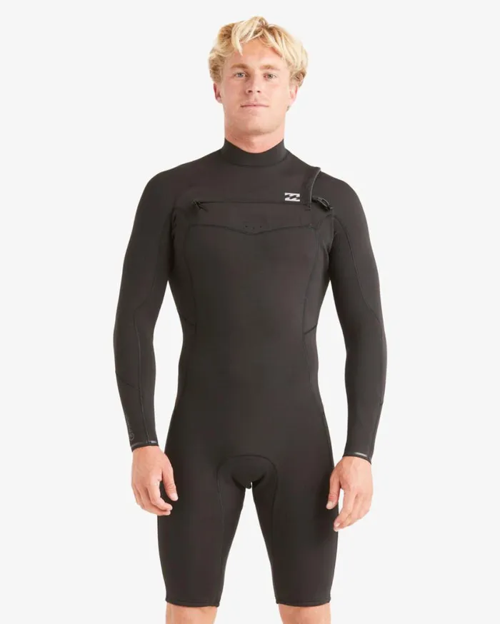 Billabong 22mm Absolute Long Sleeve Chest Zip Springsuit Black Mens Wetsuits