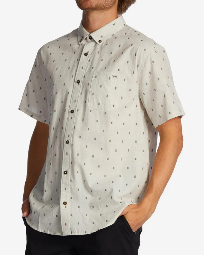 Billabong All Day Jacquard Short Sleeve Shirt Cream Mens Shirts Billabong All Day Jacquard Short Sleeve Shirt Cream Mens Shirts