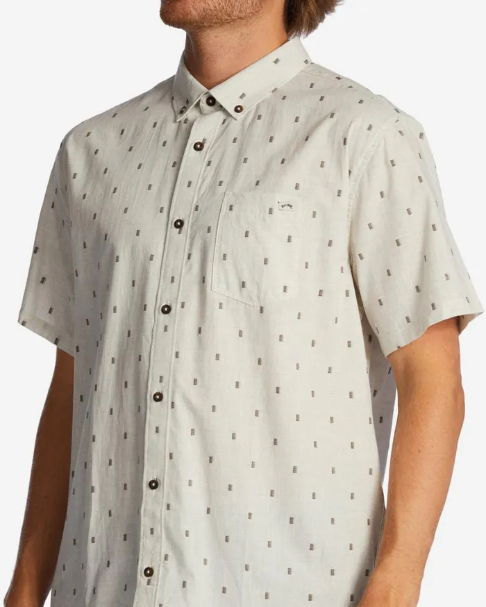 Billabong All Day Jacquard Short Sleeve Shirt Cream Mens Shirts Billabong All Day Jacquard Short Sleeve Shirt Cream Mens Shirts