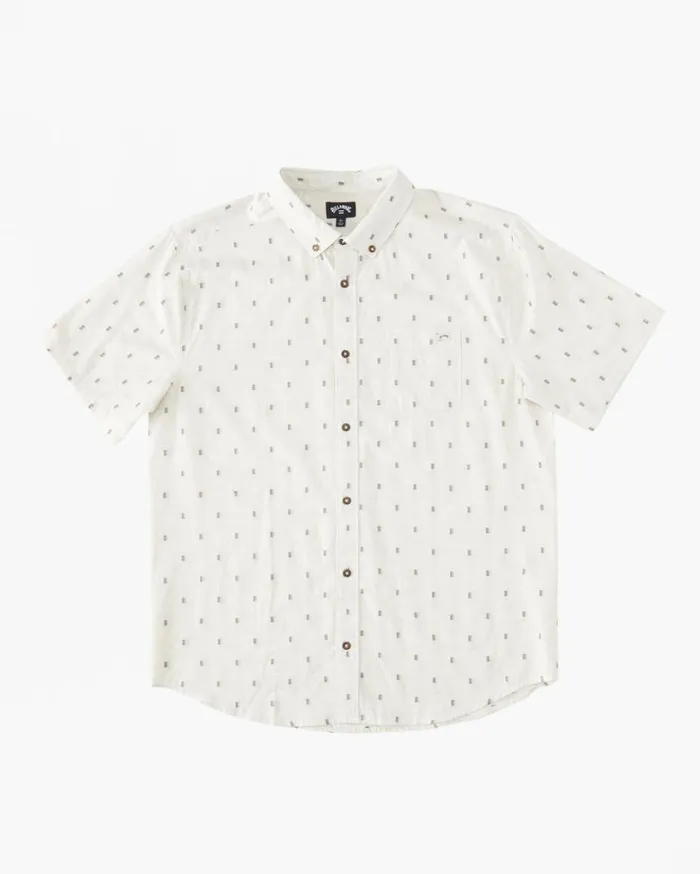 Billabong All Day Jacquard Short Sleeve Shirt Cream Mens Shirts Billabong All Day Jacquard Short Sleeve Shirt Cream Mens Shirts