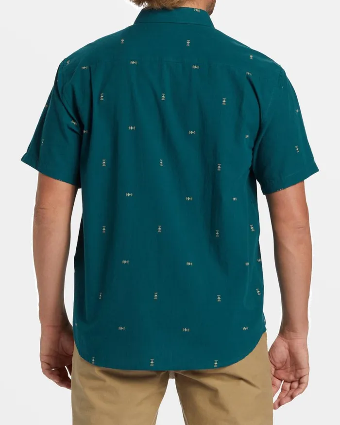 Billabong All Day Jacquard Short Sleeve Shirt Real Teal Mens Shirts Billabong All Day Jacquard Short Sleeve Shirt Real Teal Mens Shirts