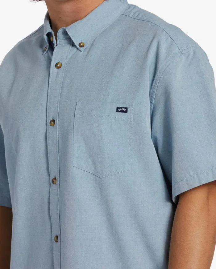 Billabong All Day Short Sleeve Shirt Powder Blue Mens Shirts Billabong All Day Short Sleeve Shirt Powder Blue Mens Shirts