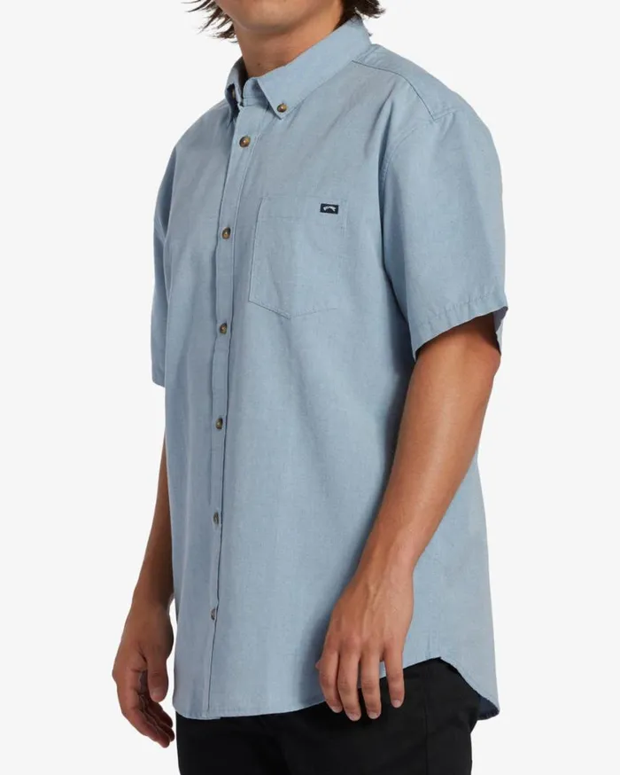 Billabong All Day Short Sleeve Shirt Powder Blue Mens Shirts Billabong All Day Short Sleeve Shirt Powder Blue Mens Shirts