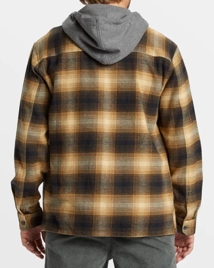 Billabong Baja Hooded Long Sleeve Flannel Shirt Otter Mens Hoodies and Fleece Billabong Baja Hooded Long Sleeve Flannel Shirt Otter Mens Hoodies and Fleece