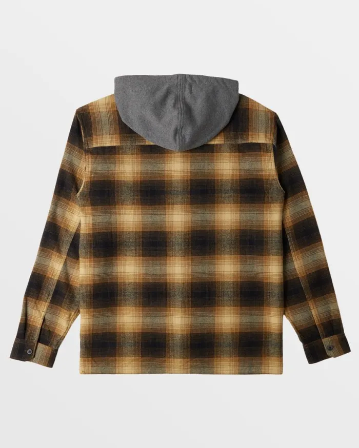 Billabong Baja Hooded Long Sleeve Flannel Shirt Otter Mens Hoodies and Fleece Billabong Baja Hooded Long Sleeve Flannel Shirt Otter Mens Hoodies and Fleece