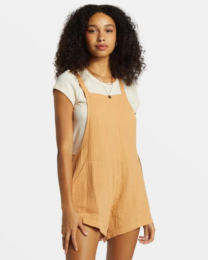 Billabong Beach Crush Romper Baked Clay Womens Shorts Billabong Beach Crush Romper Baked Clay Womens Shorts