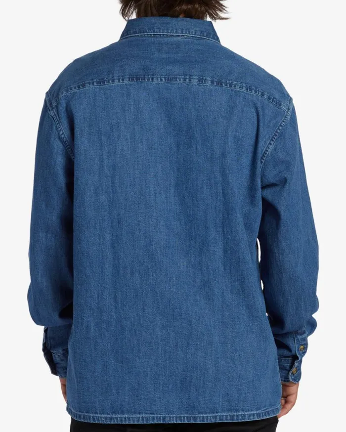 Billabong Bong Days Long Sleeve Top Denim Blue Mens Shirts