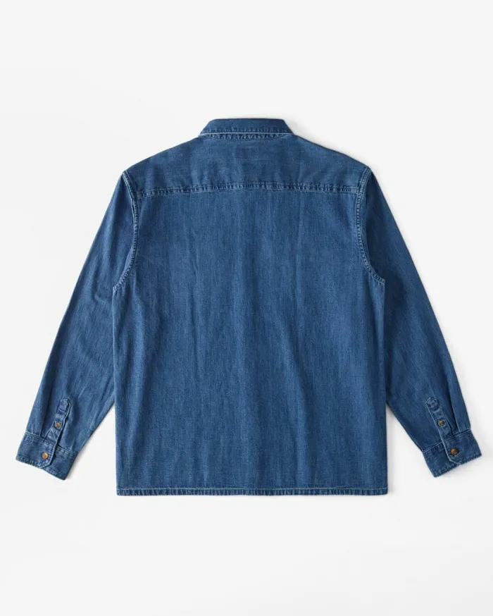 Billabong Bong Days Long Sleeve Top Denim Blue Mens Shirts