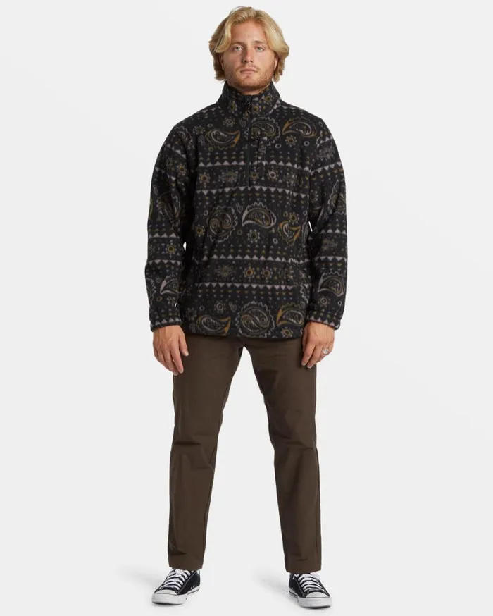 Billabong Boundary Polar Fleece Half Zip Pullover Black Mens Hoodies and Fleece Billabong Boundary Polar Fleece Half Zip Pullover Black Mens Hoodies and Fleece