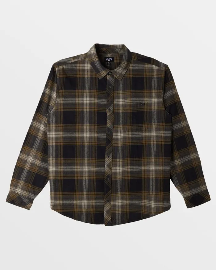 Billabong Coastline Long Sleeve Flannel Shirt Military Mens Shirts Billabong Coastline Long Sleeve Flannel Shirt Military Mens Shirts