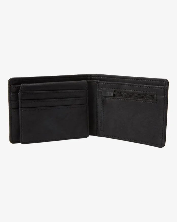 Billabong Dimension Faux Leather BiFold Wallet Black Grain Mens Wallets Billabong Dimension Faux Leather BiFold Wallet Black Grain Mens Wallets