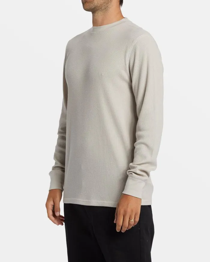 Billabong Essential Long Sleeve Thermal Top Stone Mens Essentials TShirts Billabong Essential Long Sleeve Thermal Top Stone Mens Essentials TShirts