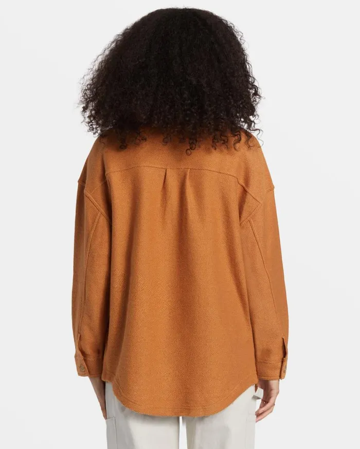 Billabong Everytime Oversized Shacket Sandalwood Womens Tops Billabong Everytime Oversized Shacket Sandalwood Womens Tops