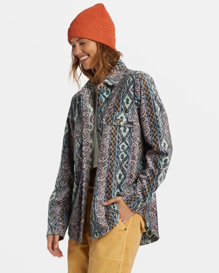 Billabong Forge Fleece Shacket Dusty Peach Womens Jackets Billabong Forge Fleece Shacket Dusty Peach Womens Jackets