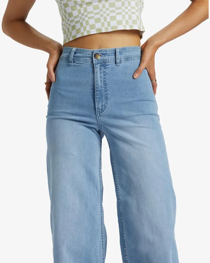 Billabong Free Fall Indigo WideLeg Jeans Surf Spray Womens Jeans and Pants Billabong Free Fall Indigo WideLeg Jeans Surf Spray Womens Jeans and Pants