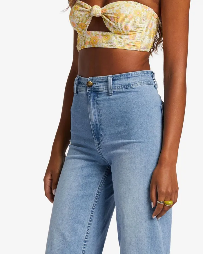 Billabong Free Fall Indigo WideLeg Jeans Surf Spray Womens Jeans and Pants Billabong Free Fall Indigo WideLeg Jeans Surf Spray Womens Jeans and Pants